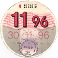 19951130 ROAD TAX DISK